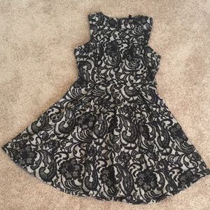 Black and neutral lace dress